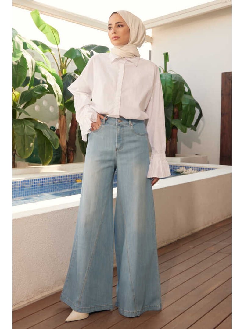 Neways Mavi Denim Pantolon Etek