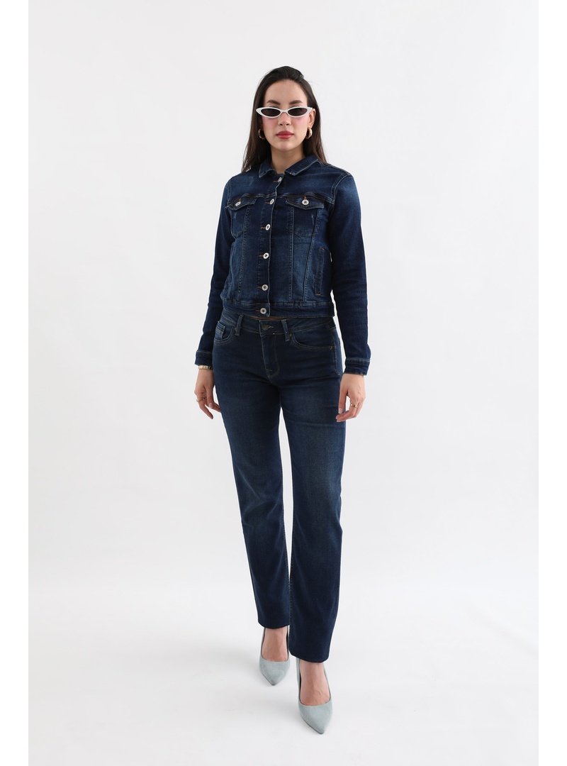 Markapia Mavi Likralı Straight Fit Jean Pantolon
