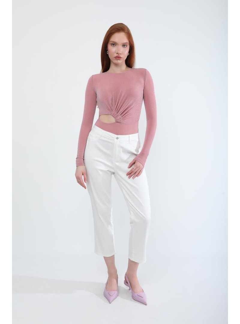 Markapia Beyaz Likralı Esnek Slim Fit Pantolon