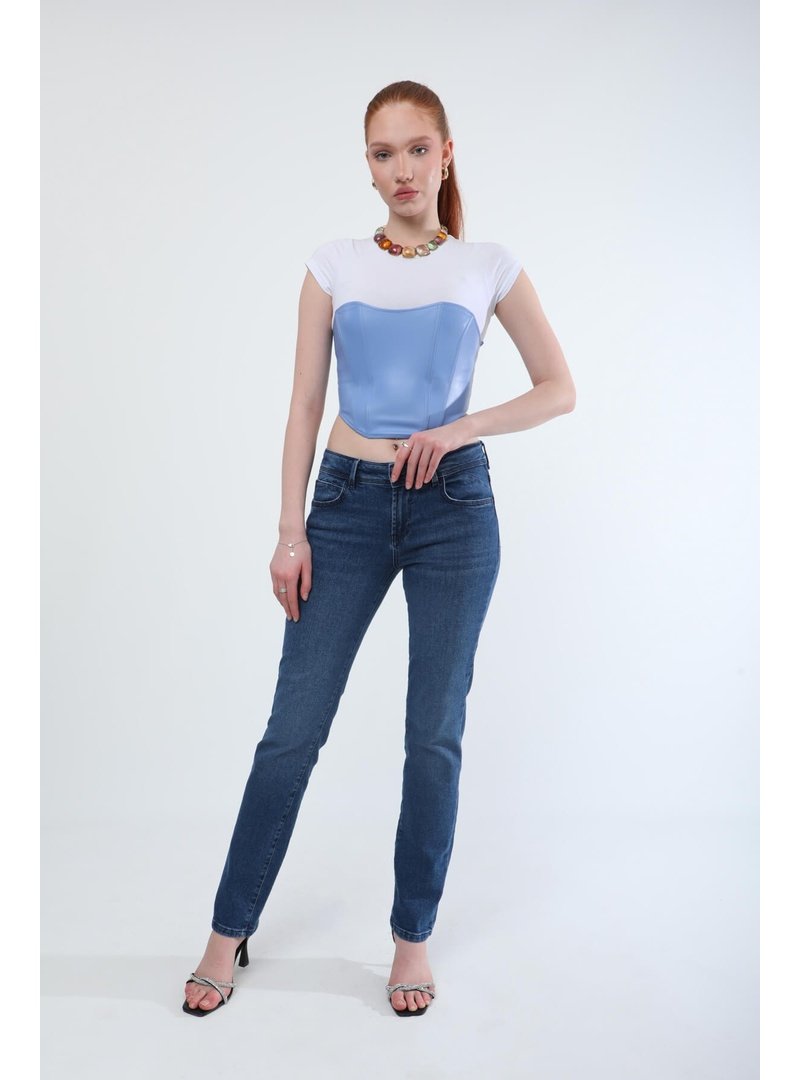 Markapia Slim Fit Likralı Lacivert Jean Pantolon
