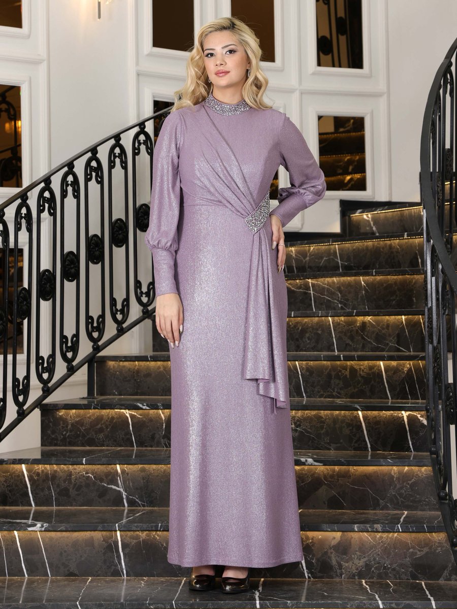 Elben Moda Lavanta Açelya Abiye Elbise