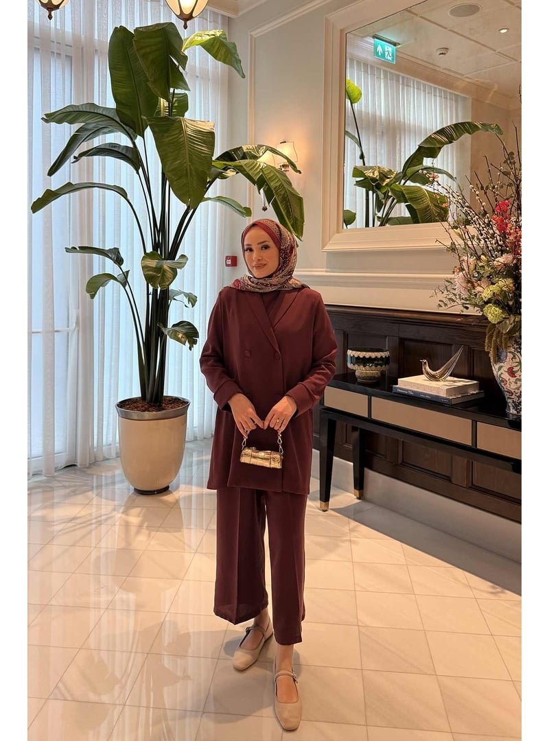 Melike Tatar Bordo Ceketli Tulum