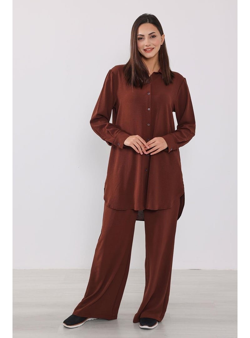 Aisha`s Design Kahverengi Rahat Ve Şık Günlük Aerobin Takım,tk