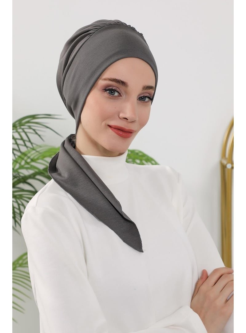 Aisha`s Design 49o Antrasit Dört Mevsim Kullanıma Uygun Bone,b