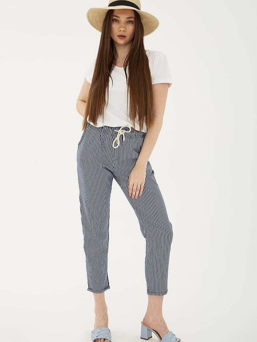 Fashion Friends Lacivert Cepli Bağcıklı Pantolon
