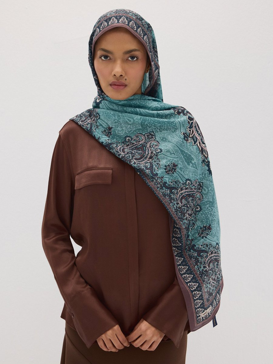 Camellia Scarfs Turkuaz Şal
