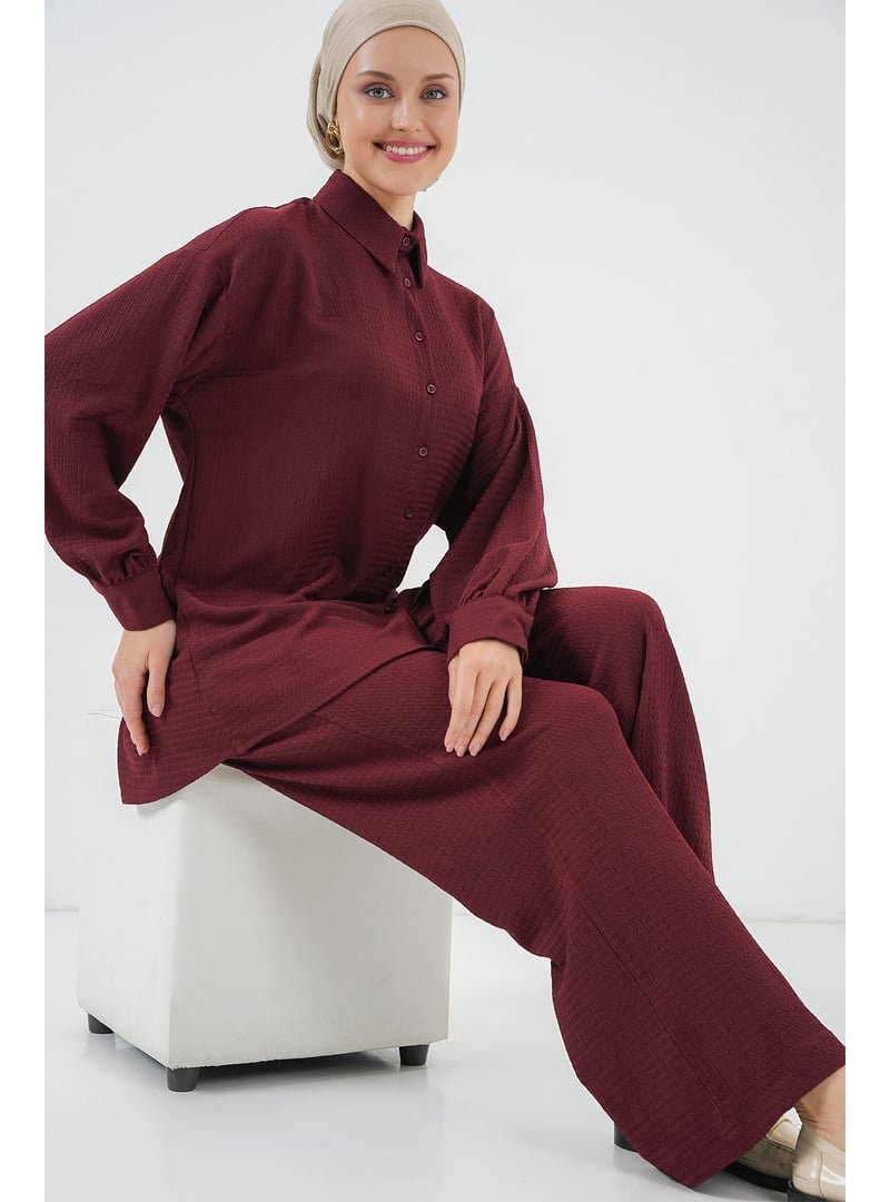 Bigdart Bordo Örme Alt Üst Takım