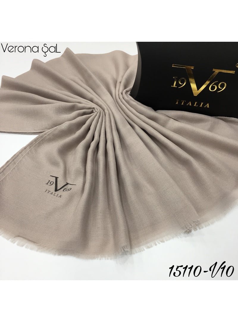 19v69 ITALIA Bej Düz Dokuma Verona Seri Şal Askısı İle Birlikte 80x190 Cm