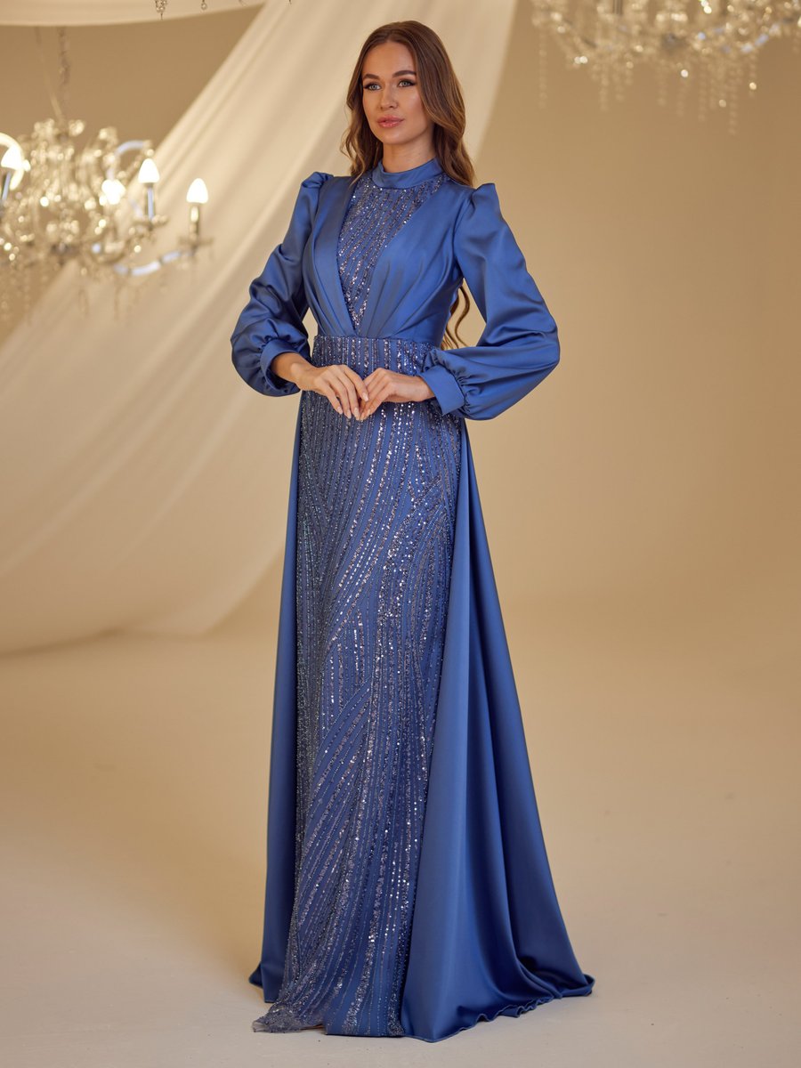 Burak Baran Fashion İndigo Karya Abiye Elbise