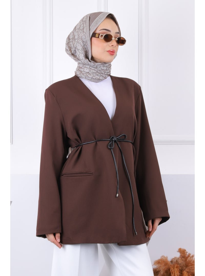 İmaj Butik Kahverengi Astarlı Ceket