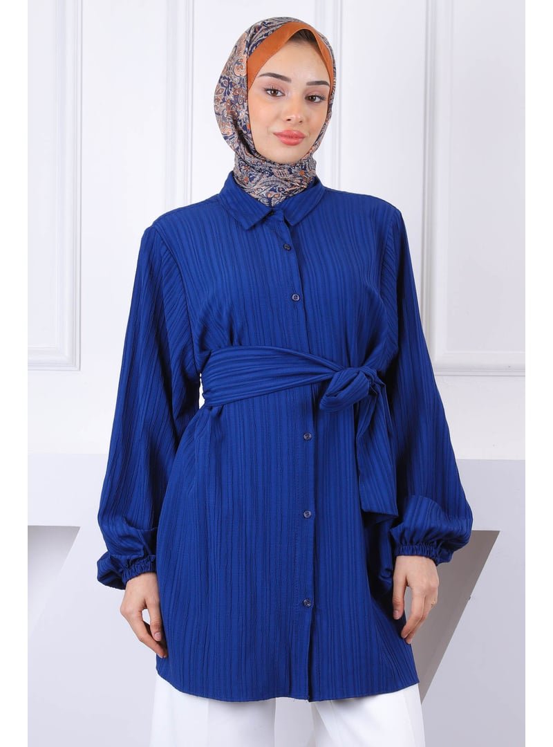 İmaj Butik Lacivert Bel Kuşaklı Tunik