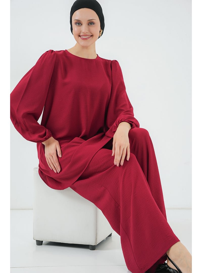 Bigdart Bordo Ayrobin Tunik Pantolon Alt Üst Takım
