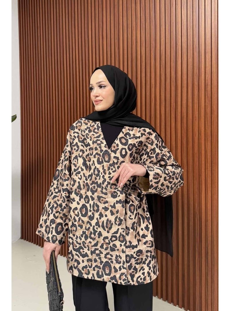 Melike Tatar 5561k Leopar Kapitone Kap