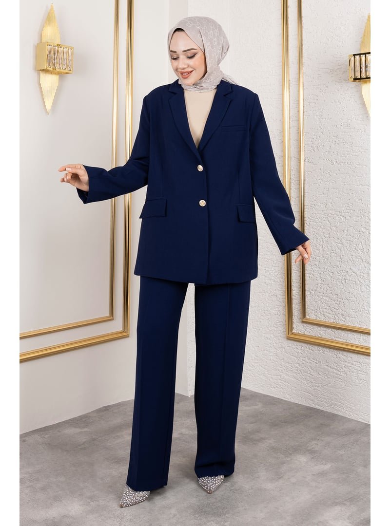 Tesettür Dünyası Lacivert Premium Blazer Takım