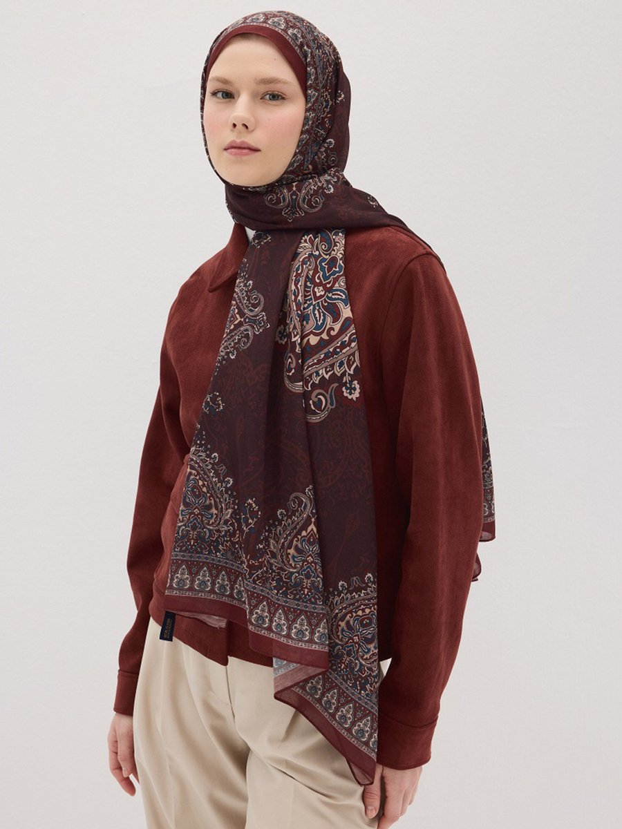 Camellia Scarfs Bordo Şal