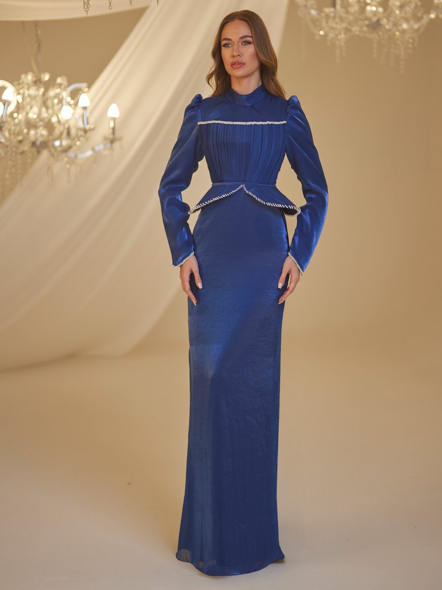 Burak Baran Fashion Lacivert Efsun Abiye Elbise