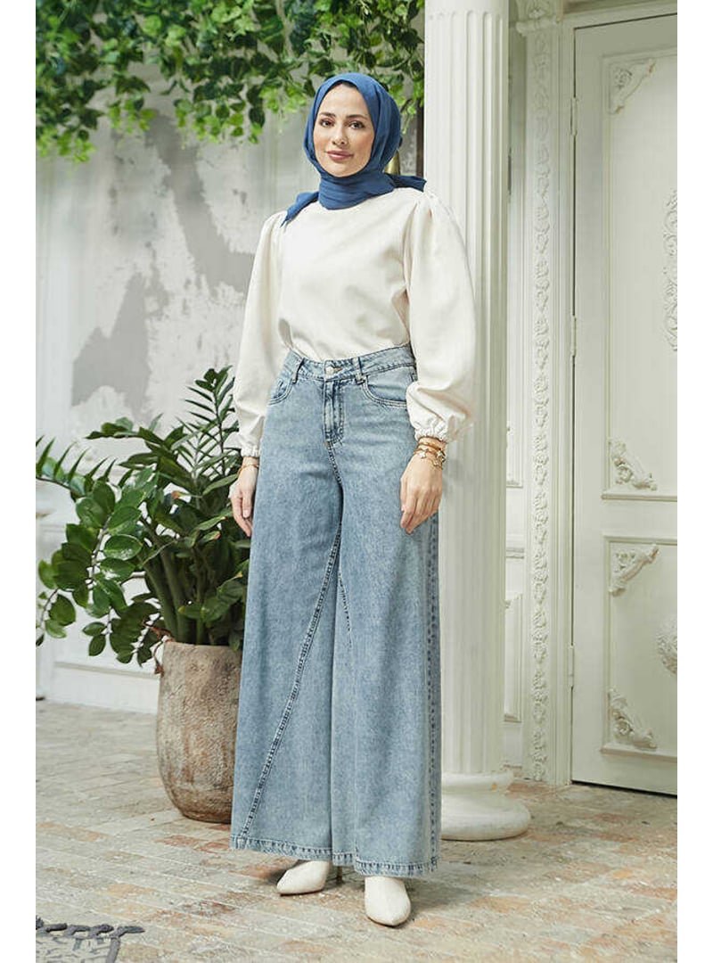 Neways Mavi Denim Pantolon Etek