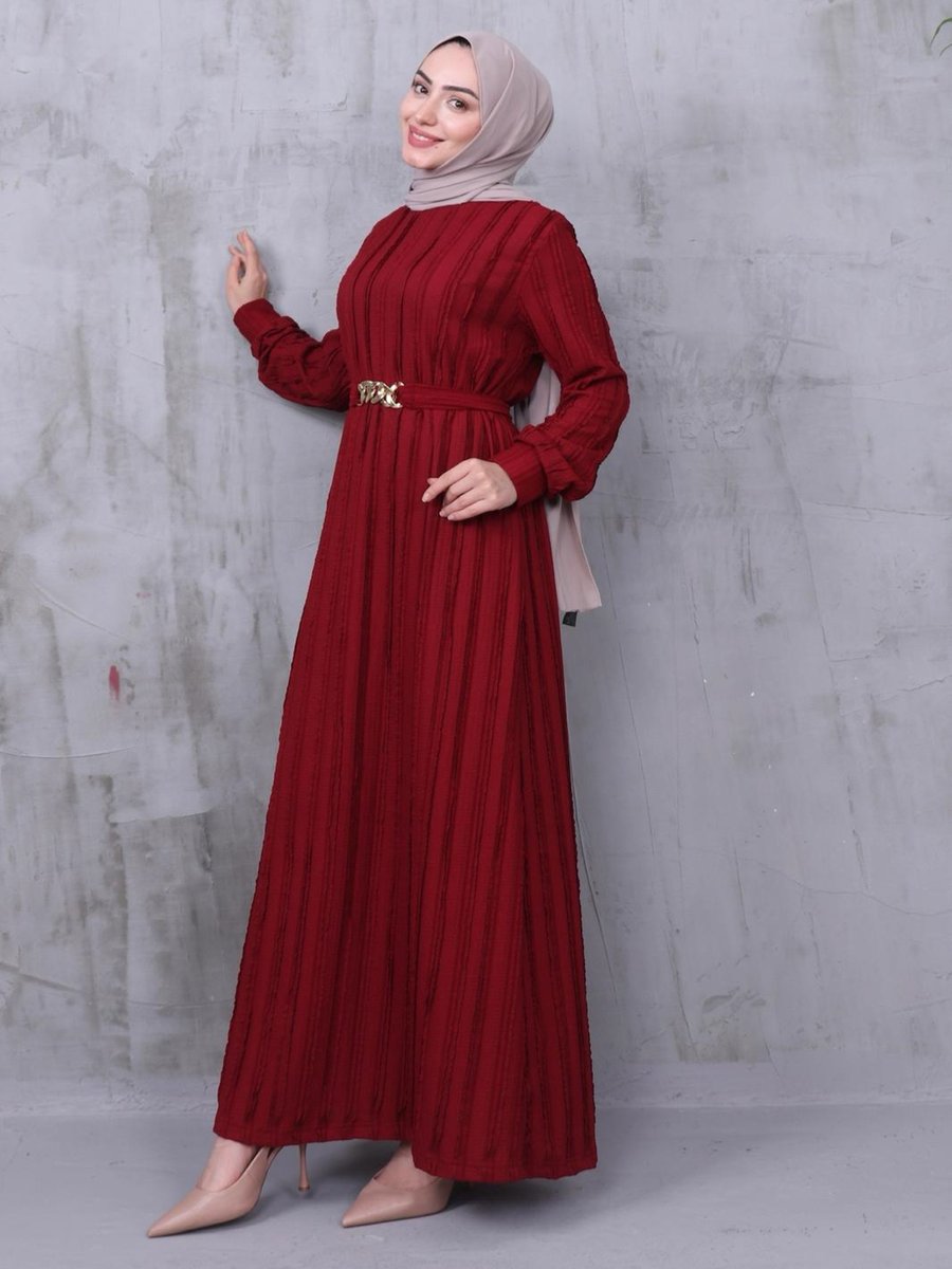 Modaefa Bordo Elbise