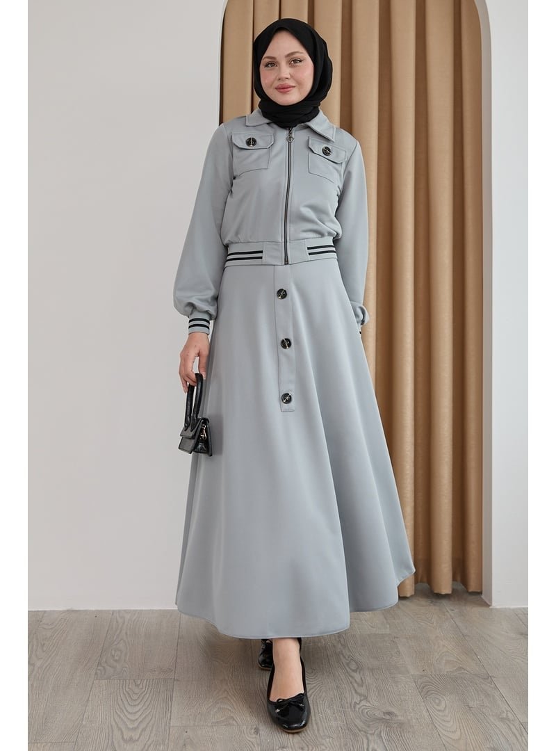 InStyle Ribana Düğmeli Gri İkili Takım