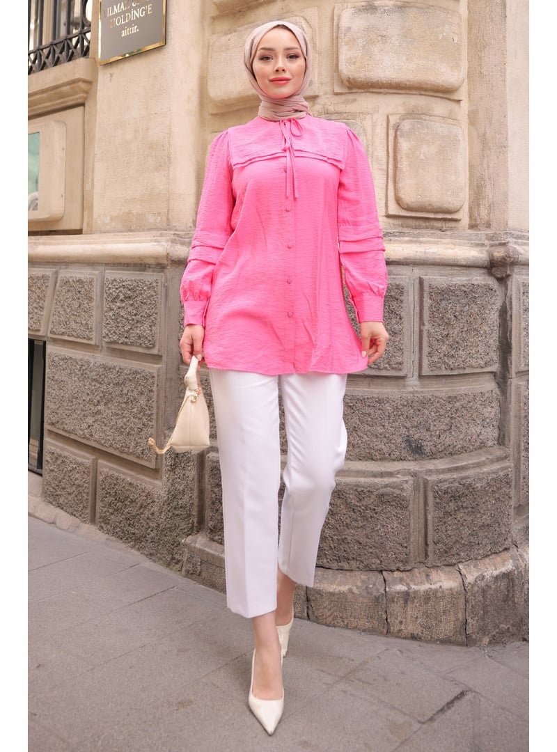 İmaj Butik Pembe Yaka Detaylı Tunik