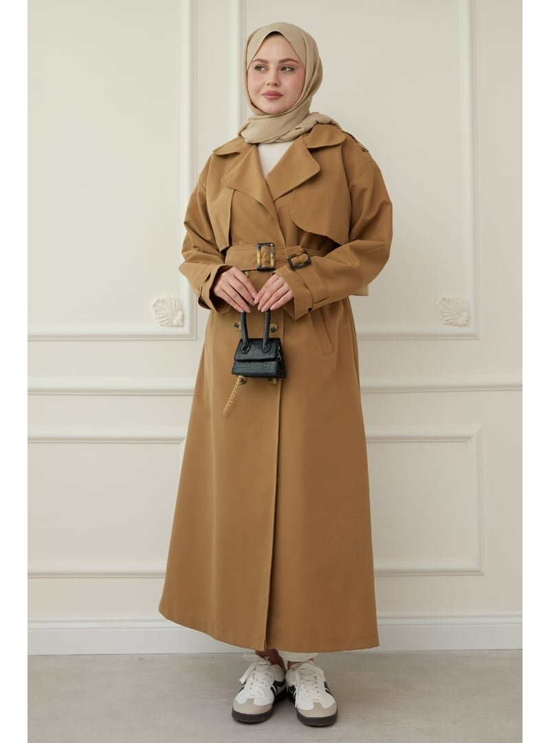 InStyle Geniş Klapa Yaka Camel Trençkot