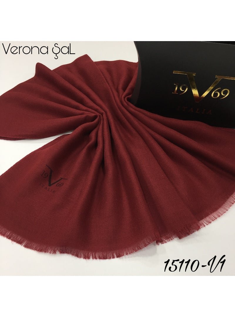 19v69 ITALIA Bordo Düz Dokuma Verona Seri Şal Askısı İle Birlikte 80x190 Cm