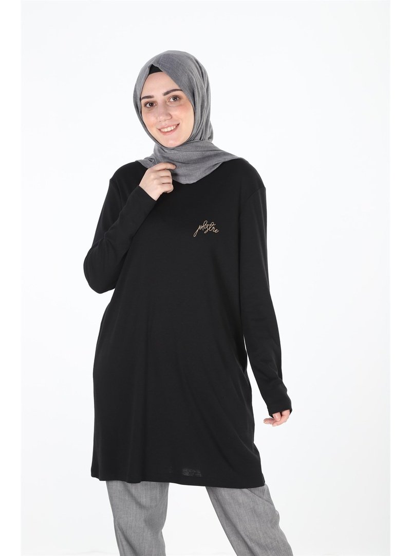 Plistre 1451_nakışlı Basic Tunik