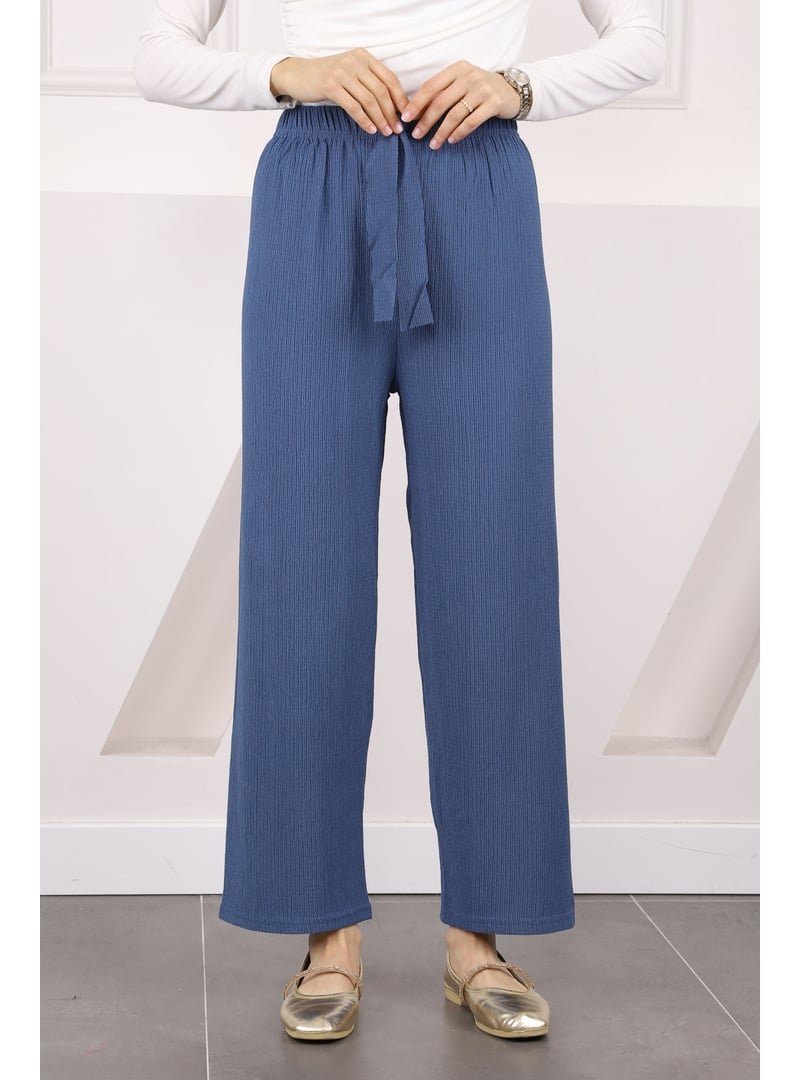 İmaj Butik İndigo Bürümcük Bol Paça Pantolon