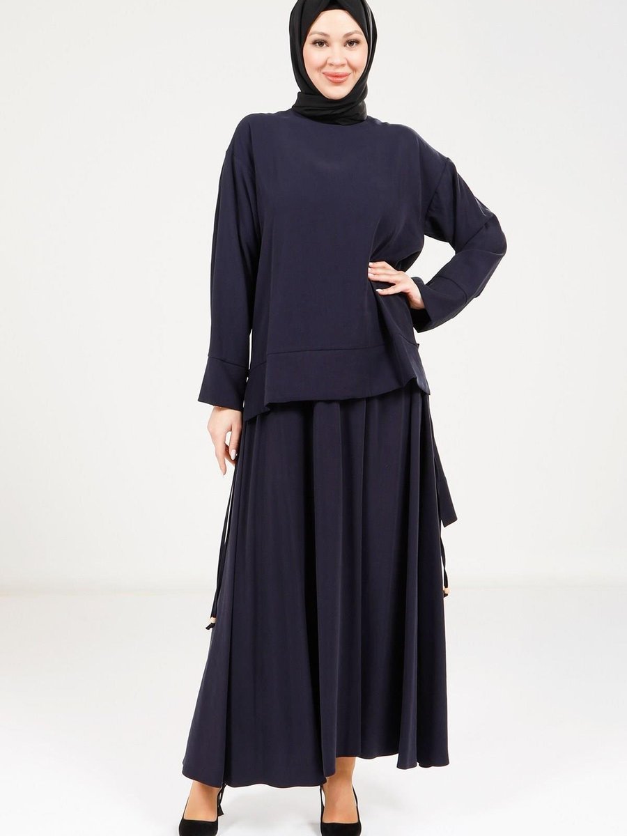 Beyza Lacivert Tunik Etek