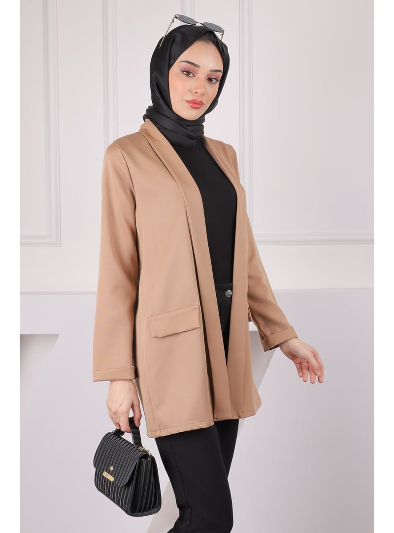 İmaj Butik Vizon Şal Yaka Krep Ceket