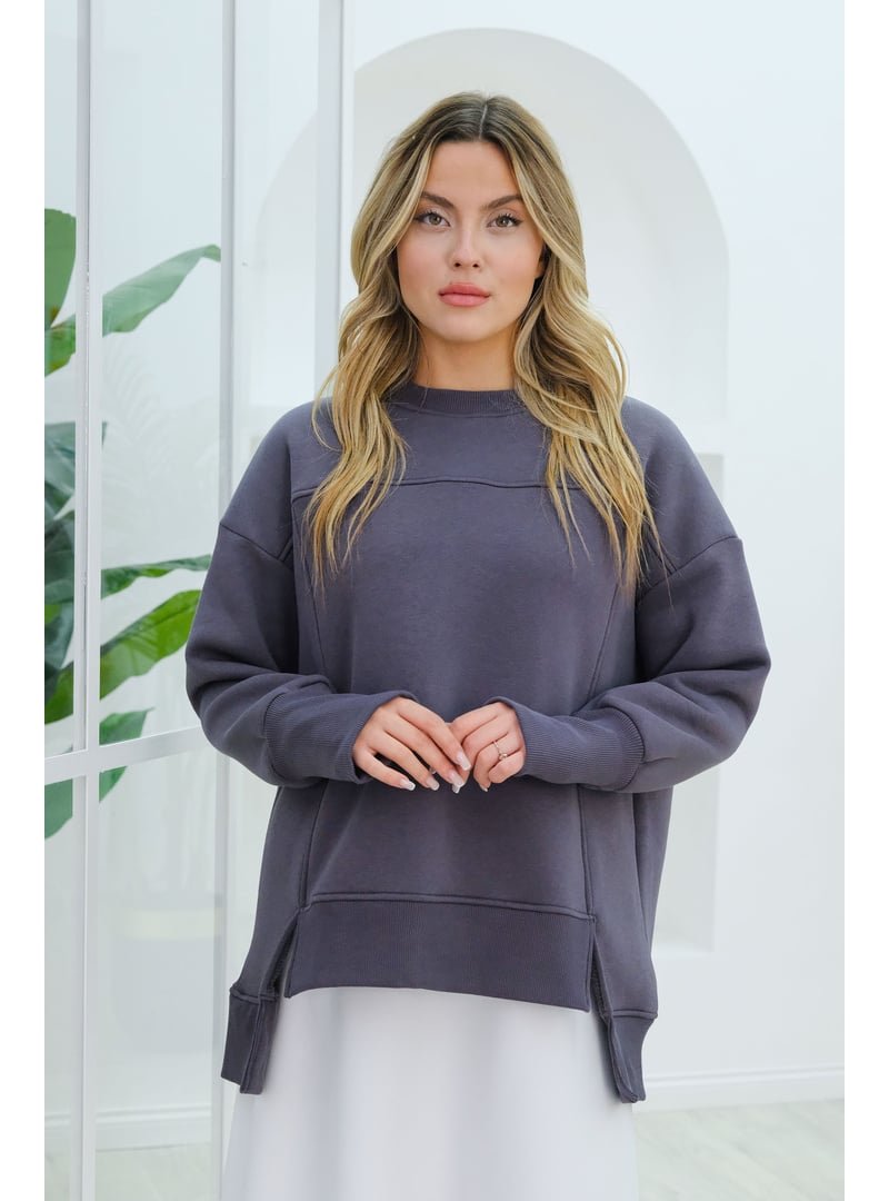Locco Moda Füme Ön Yırtmaç Ve Parmak Detaylı Sweat