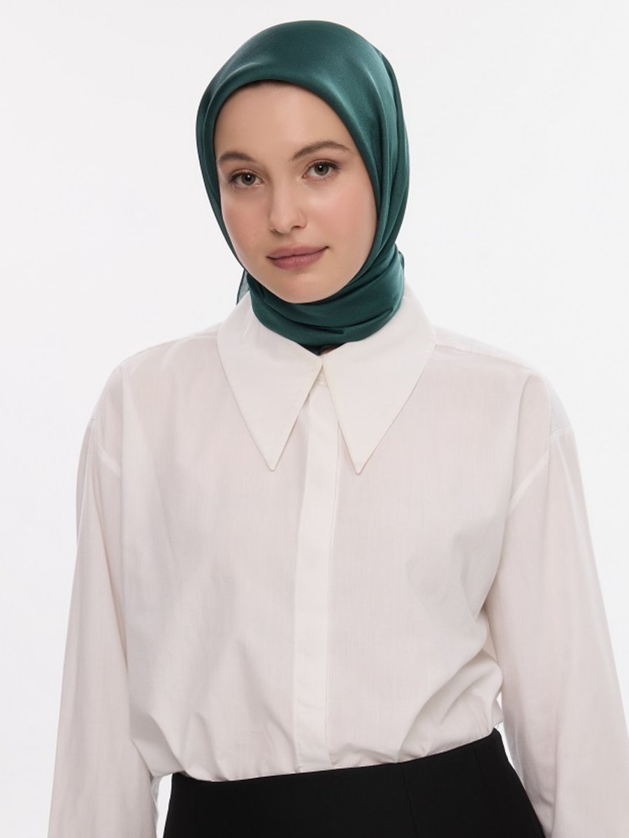Camellia Scarfs İdol Saten Janjan Eşarp Çam