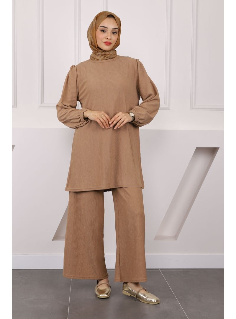 İmaj Butik Vizon Bürümcük Tunik Pantolonlu Takım
