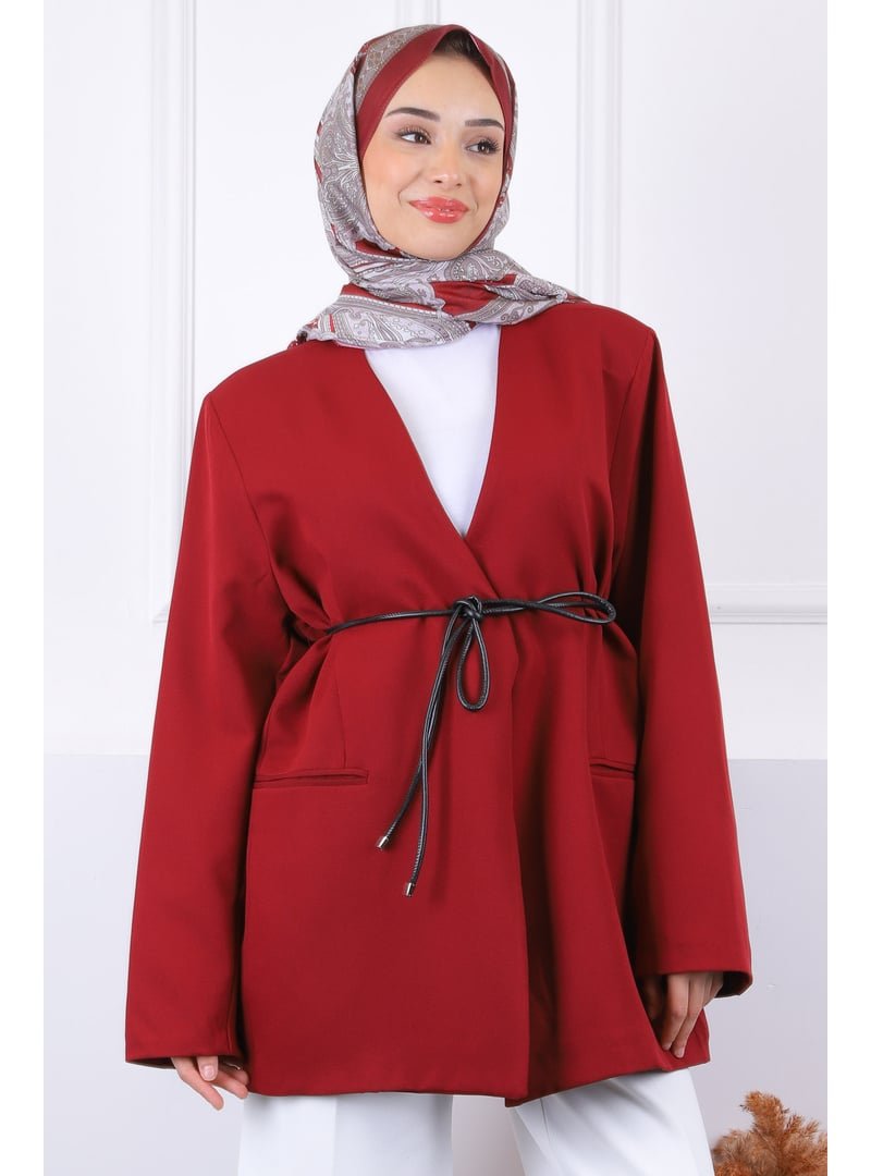 İmaj Butik Bordo Astarlı Ceket