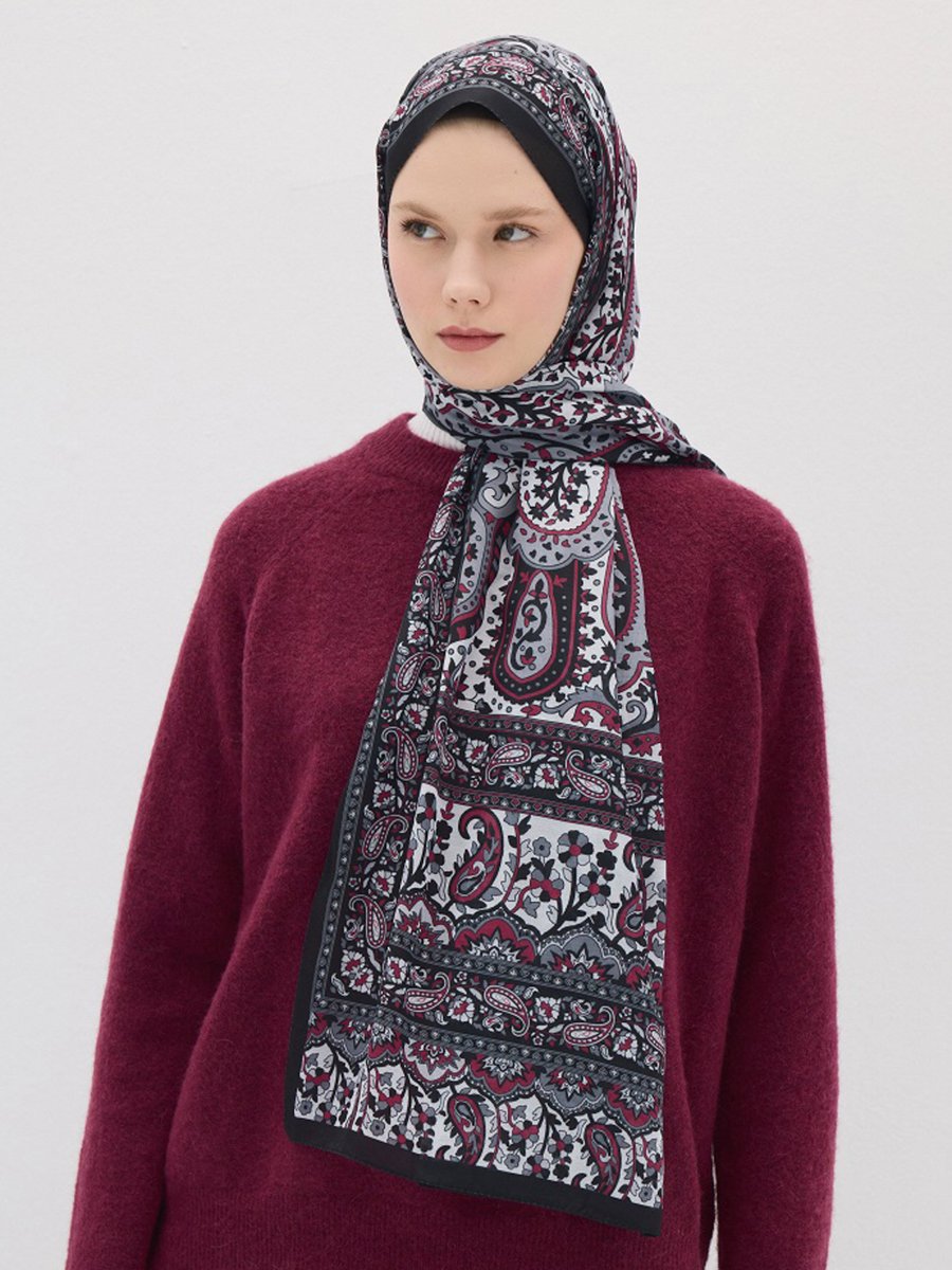Camellia Scarfs Şal Gri Pembe