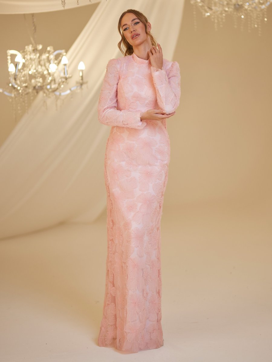 Burak Baran Fashion Pembe Rüya Abiye Elbise