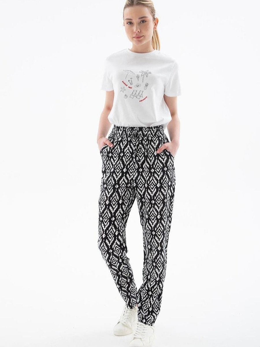 Fashion Friends Siyah Desenli Pantolon