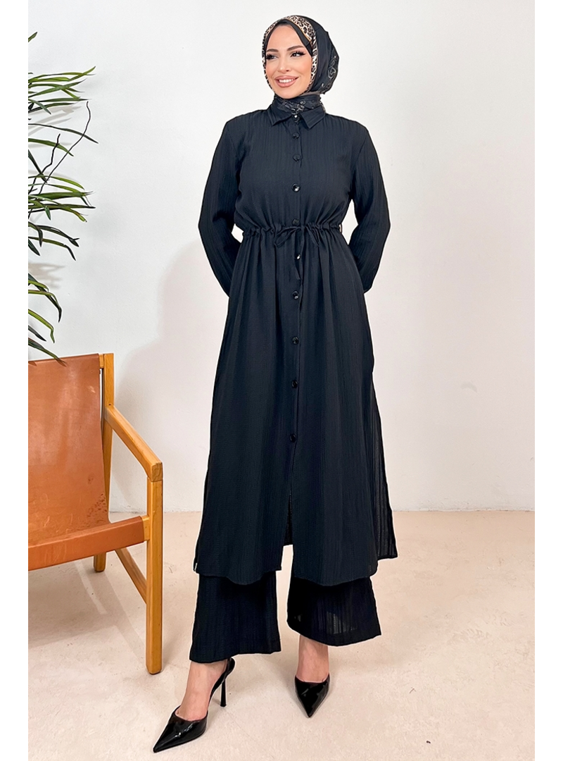 Bestenur Siyah Ersay Tunik Pantolon İkili Takım