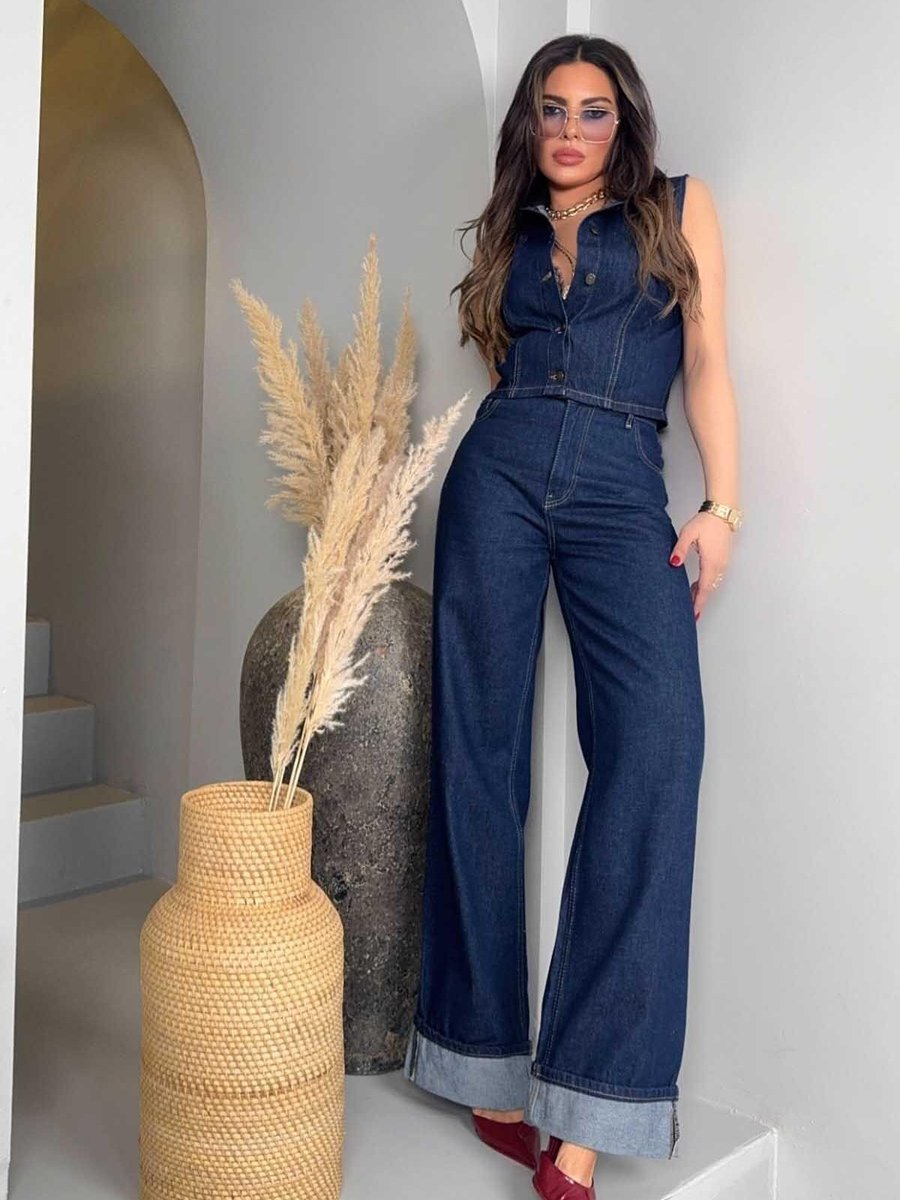 Sohotique By P Lacivert Duble Paça Jean Pantolon