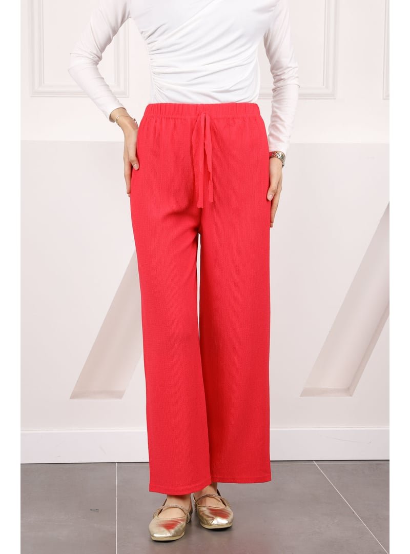 İmaj Butik Pembe Bürümcük Bol Paça Pantolon