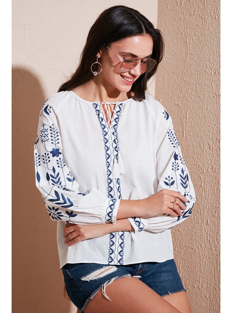 LELA Ekru İndigo Lela Bluz