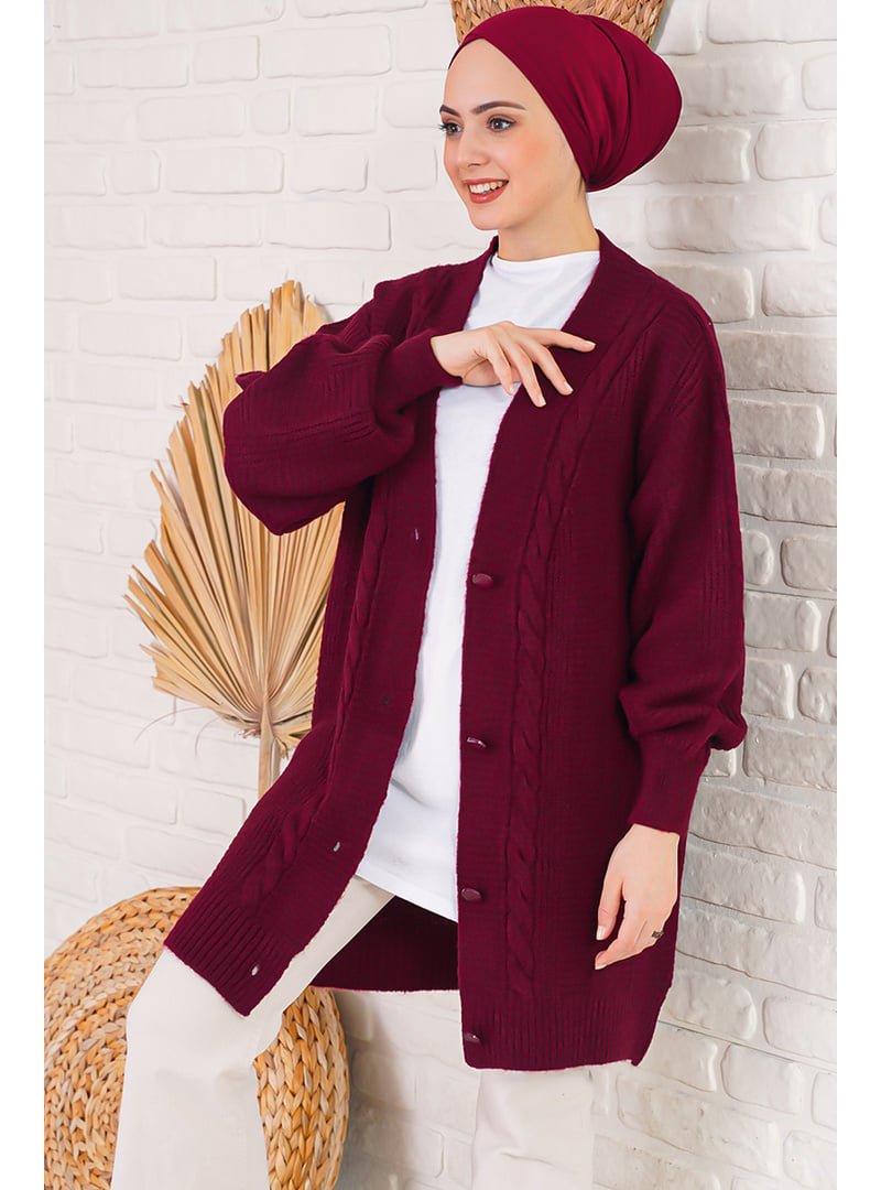 Bigdart Bordo Triko Hırka