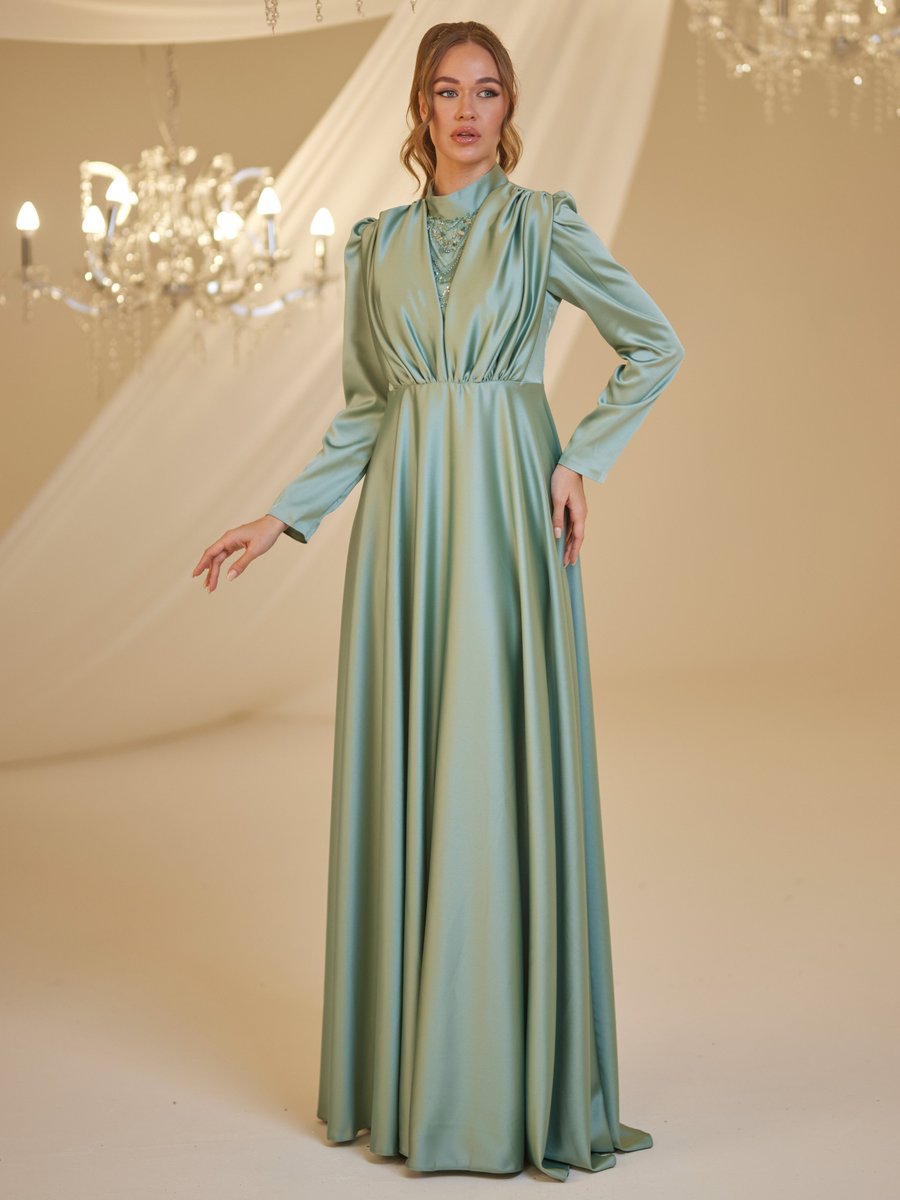 Burak Baran Fashion Mint Yeşili Elif Abiye Elbise