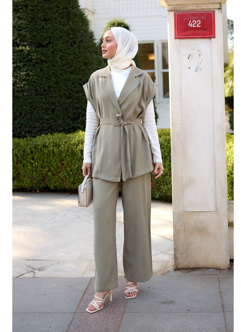 Locco Moda Yelekli Modal Takım Küf Yeşil