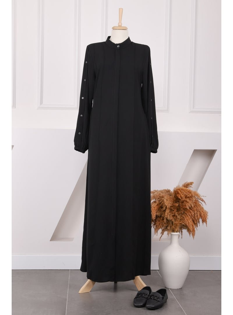 İmaj Butik Siyah Kol Detaylı Ferace