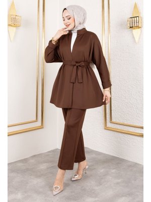 Tesettür Dünyası Kahverengi Lara Scuba Takım