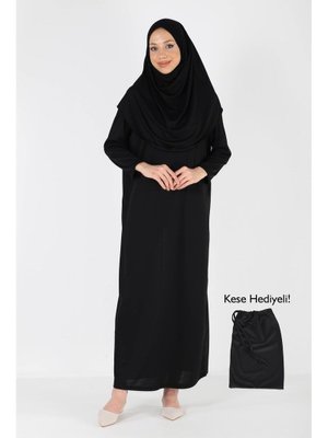 Plistre 2133_tek Parça Kaymaz Başörtülü Namaz Elbisesi Boneye Son