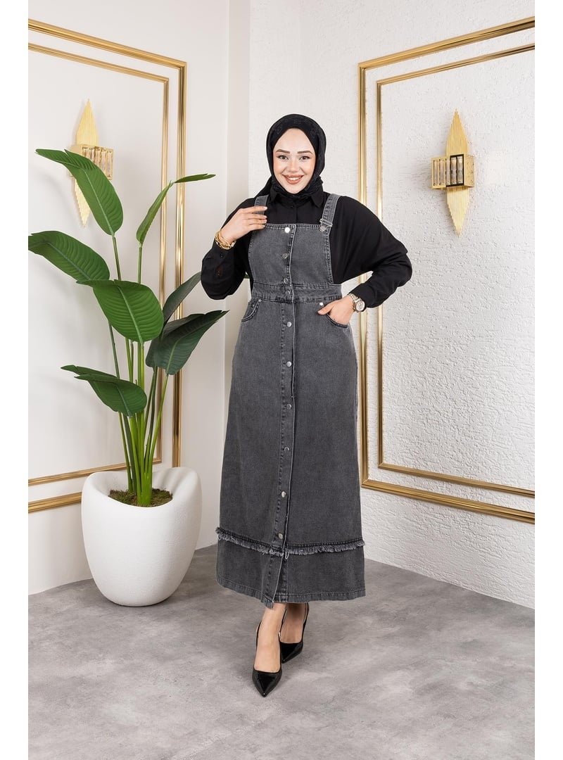 Harmatime butik Püskül Detaylı Kot Salopet