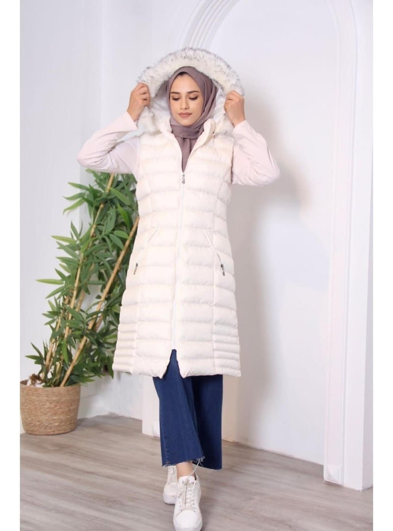 Harmatime butik Cepli Fermuarlı Kapüşonlu Şişme Yelek