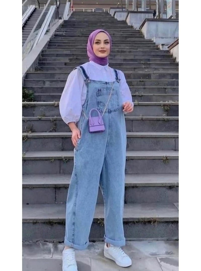 Harmatime butik Askılı Kot Tulum